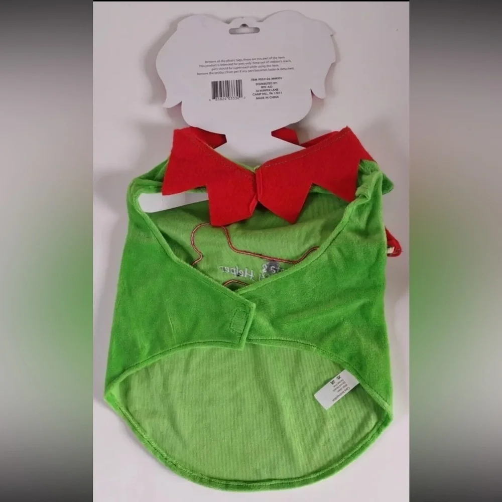 Pet Elf Suit with Hat - Green and Red NWT